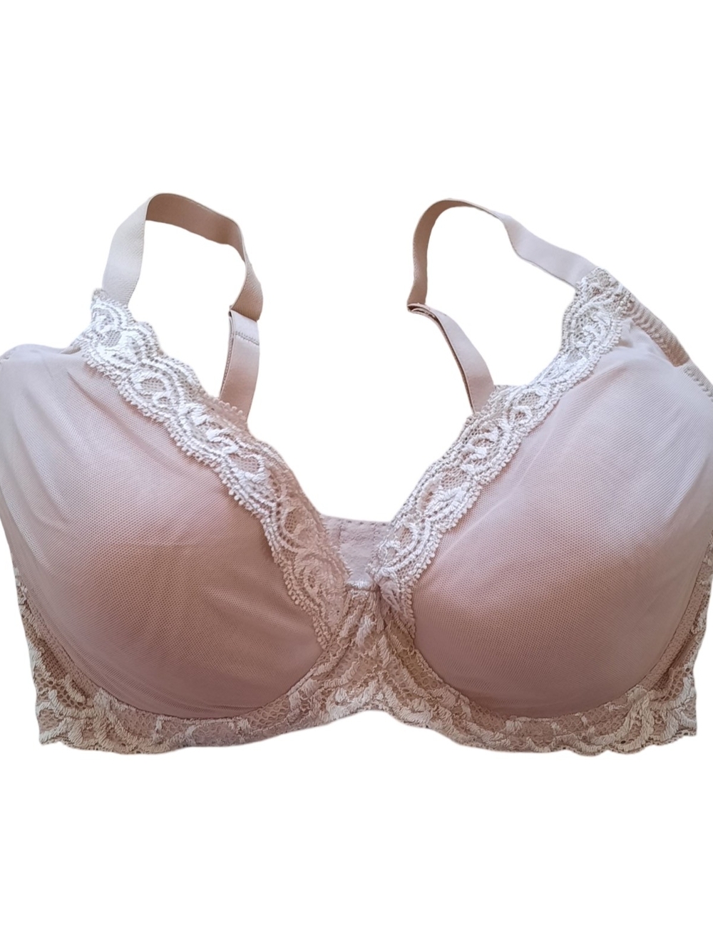 Natori Tan Lace-Trim Full Cup Bra
